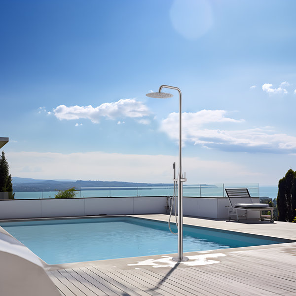 Homein Floor Mounted Outdoor Shower With Rain Shower And Handheld